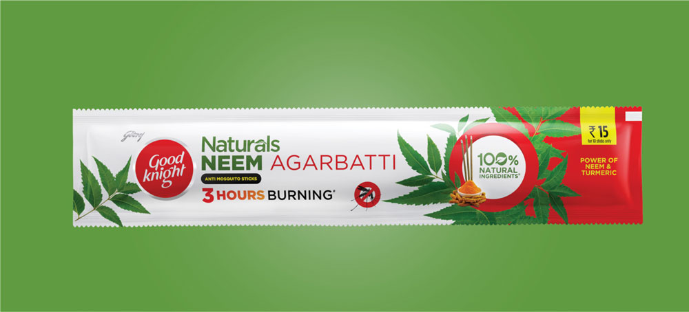 Goodknight Naturals Neem Agarbatti is made of 100% natural neem and turmeric